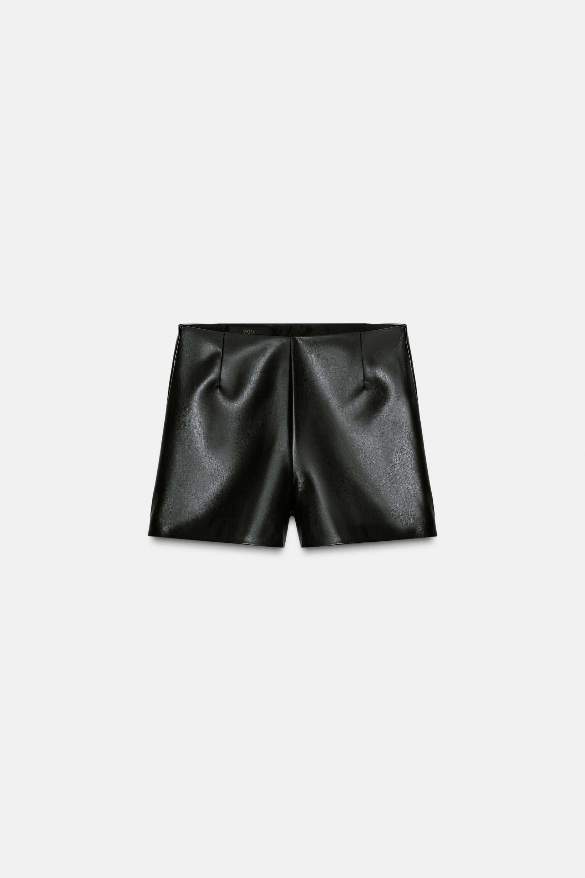 FAUX LEATHER HIGH-WAISTED SHORTS